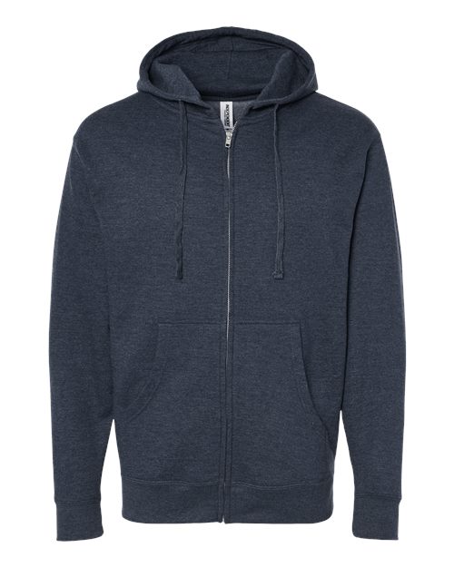Load image into Gallery viewer, Unisex Midweight Full-Zip Hooded Sweatshirt - Classic Navy Heather