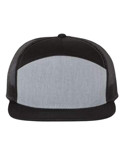 Load image into Gallery viewer, Richardson 168 Seven-Panel Trucker Cap - Heather Grey/ Black