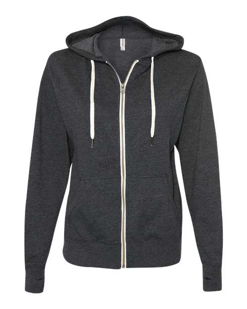 Load image into Gallery viewer, Unisex Heathered French Terry Full-Zip Hooded Sweatshirt - Charcoal Heather