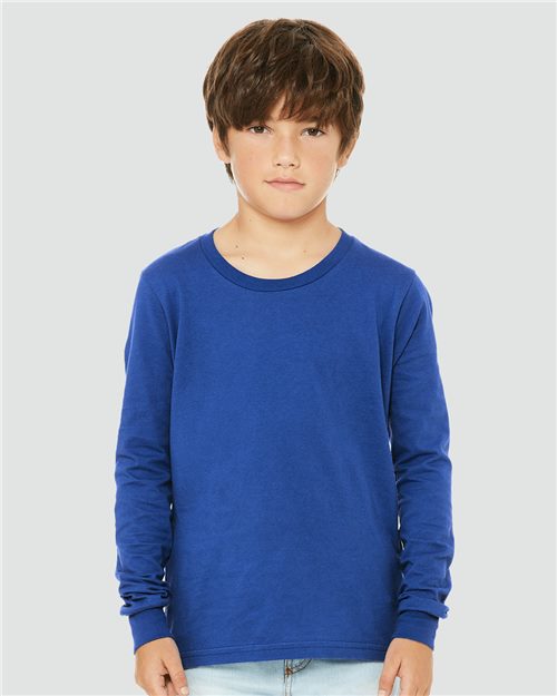 Load image into Gallery viewer, Youth Jersey Long Sleeve Tee — blank t-shirt for DTF printing