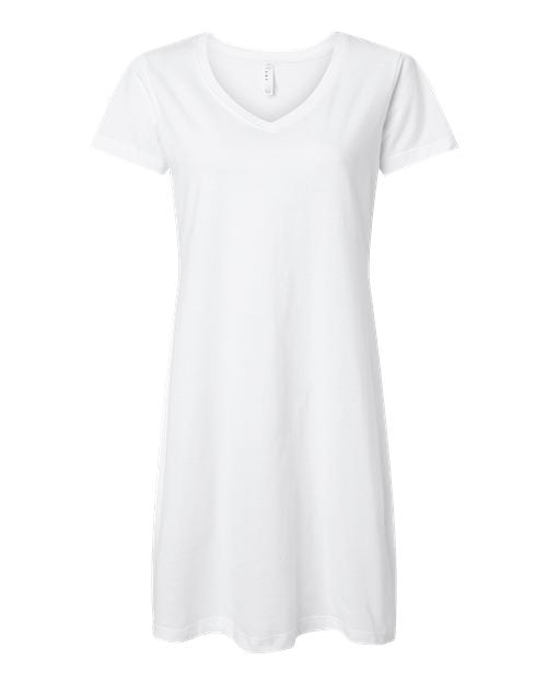 Load image into Gallery viewer, LAT 3522 Women's Fine Jersey V-Neck Coverup - White