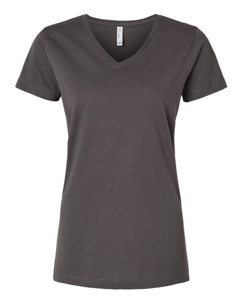 Load image into Gallery viewer, LAT 3507 Women's Fine Jersey V-Neck Tee - Charcoal