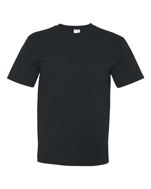Load image into Gallery viewer, Unisex USA-Made Midweight Pocket T-Shirt - Black