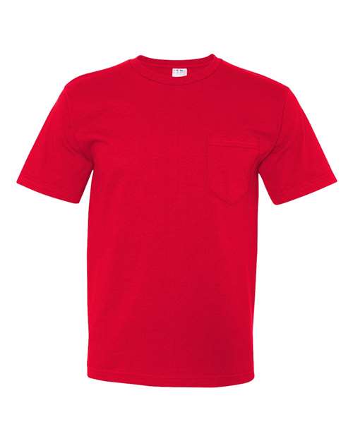 Load image into Gallery viewer, Unisex USA-Made Midweight Pocket T-Shirt - Red