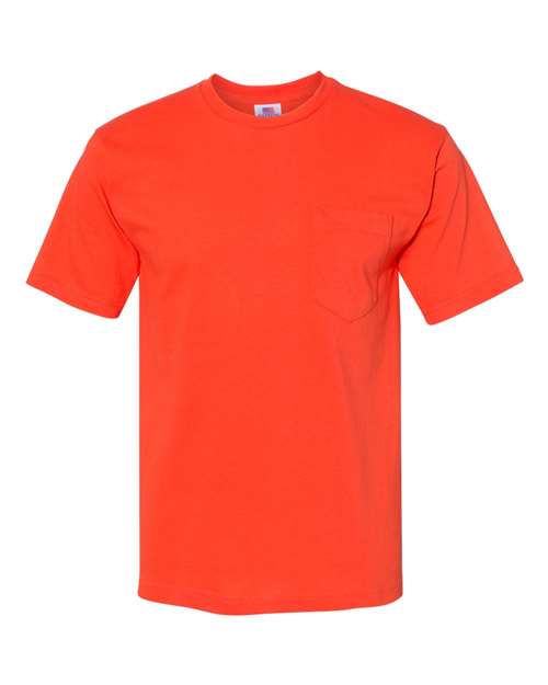 Load image into Gallery viewer, Unisex USA-Made Midweight Pocket T-Shirt - Bright Orange