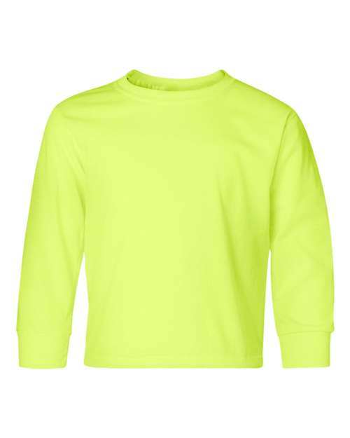 Load image into Gallery viewer, Youth Dri-Power® Long Sleeve 50/50 T-Shirt - Safety Green