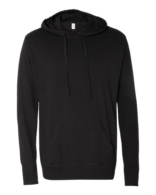 Load image into Gallery viewer, Unisex Lightweight Hooded Pullover T-Shirt - Black