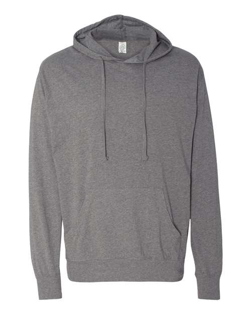 Load image into Gallery viewer, Unisex Lightweight Hooded Pullover T-Shirt - Gunmetal Heather