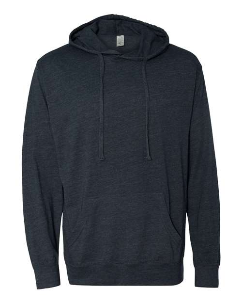 Load image into Gallery viewer, Unisex Lightweight Hooded Pullover T-Shirt - Classic Navy Heather