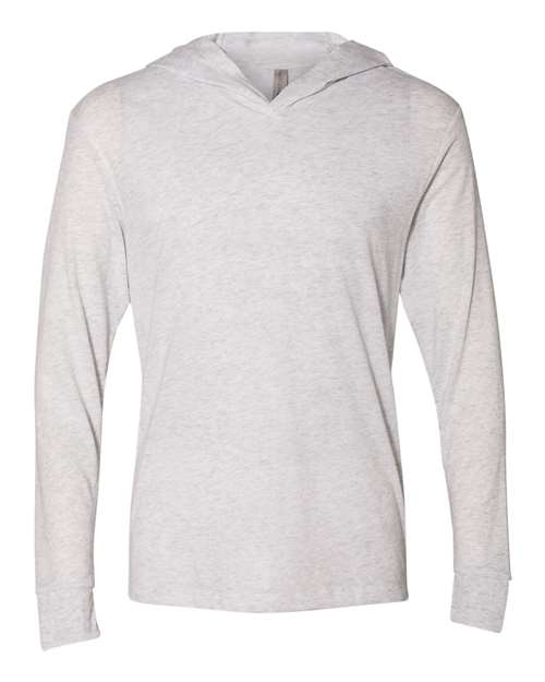 Load image into Gallery viewer, Unisex Triblend Hooded Long Sleeve Pullover T-Shirt - Heather White