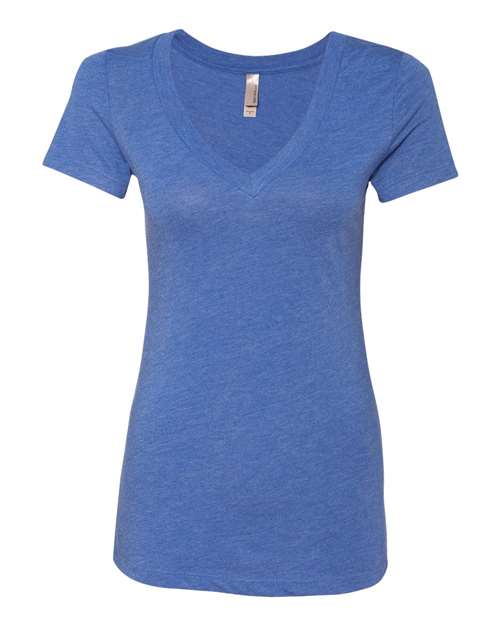 Load image into Gallery viewer, Women’s Triblend Deep V-Neck T-Shirt - Vintage Royal