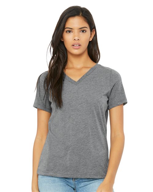 Load image into Gallery viewer, Women's Relaxed Triblend V-Neck Tee — blank t-shirt for DTF printing