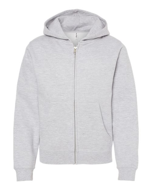 Load image into Gallery viewer, Youth Midweight Full-Zip Hooded Sweatshirt - Grey Heather