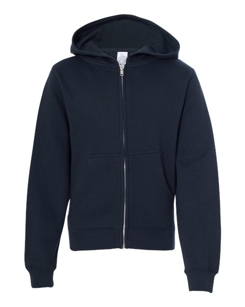 Load image into Gallery viewer, Youth Midweight Full-Zip Hooded Sweatshirt - Navy