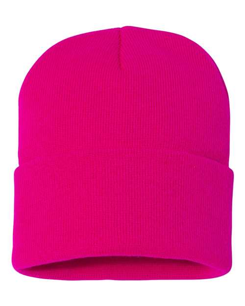 Load image into Gallery viewer, Sportsman SP12 12" Solid Cuffed Beanie - Neon Fuchsia