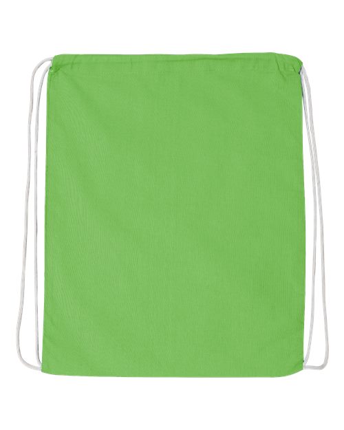 Load image into Gallery viewer, Q-Tees Q4500 Economical Cotton Drawstring Bag - Lime