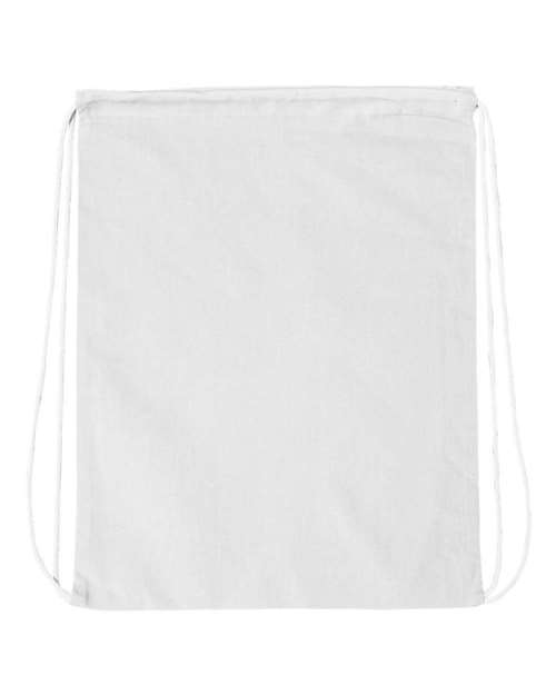 Load image into Gallery viewer, Q-Tees Q4500 Economical Cotton Drawstring Bag - White