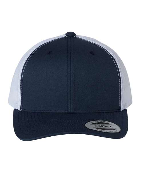 Load image into Gallery viewer, YP Classics 6606 Retro Trucker Cap - Navy/ White