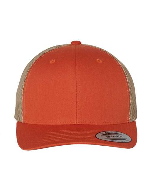 Load image into Gallery viewer, YP Classics 6606 Retro Trucker Cap - Rustic Orange/ Khaki