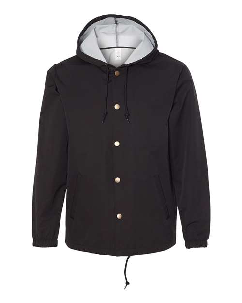 Load image into Gallery viewer, Independent Trading Co. EXP95NB Men's Water-Resistant Hooded Windbreaker - Black