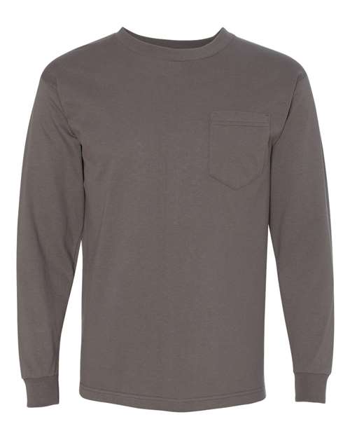 Load image into Gallery viewer, Unisex USA-Made Long Sleeve Pocket T-Shirt - Charcoal