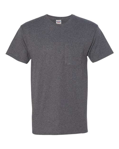 Load image into Gallery viewer, Unisex Dri-Power® 50/50 Pocket T-Shirt - Black Heather