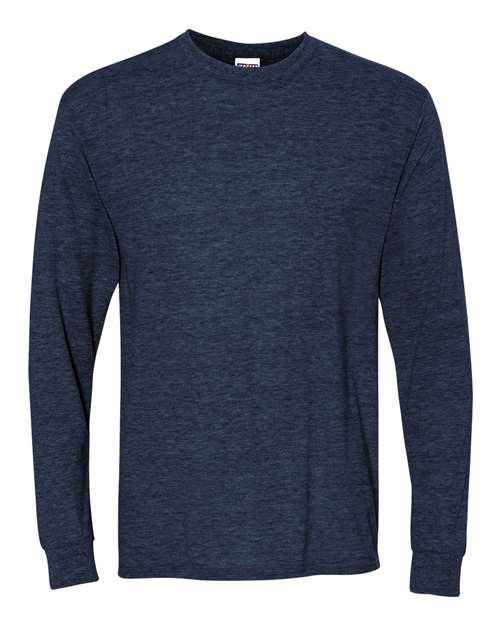 Load image into Gallery viewer, Unisex Dri-Power® Long Sleeve 50/50 T-Shirt - Vintage Heather Navy