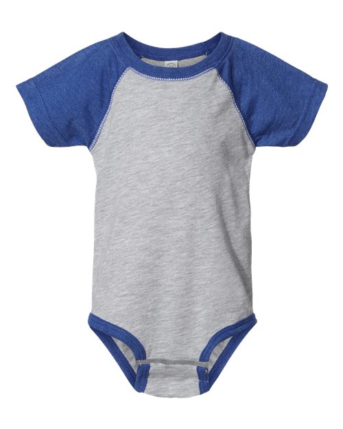 Load image into Gallery viewer, Infant Baseball Fine Jersey Bodysuit - Vintage Heather/ Vintage Royal