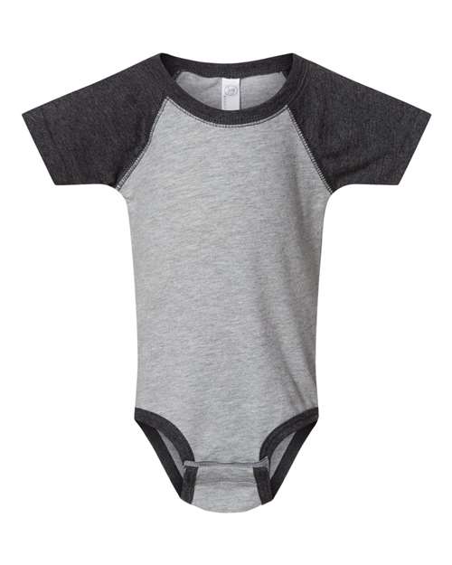Load image into Gallery viewer, Infant Baseball Fine Jersey Bodysuit - Vintage Heather/ Vintage Smoke