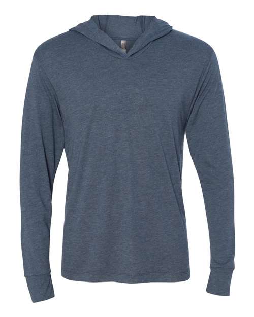 Load image into Gallery viewer, Unisex Triblend Hooded Long Sleeve Pullover T-Shirt - Indigo