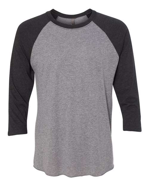 Load image into Gallery viewer, Unisex Triblend Three-Quarter Raglan T-Shirt - Vintage Black Sleeves/ Premium Heather Body