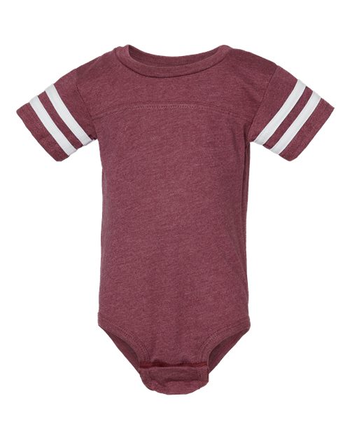 Load image into Gallery viewer, Infant Football Fine Jersey Bodysuit - Vintage Burgundy/ White