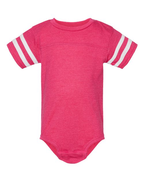 Load image into Gallery viewer, Infant Football Fine Jersey Bodysuit - Vintage Hot Pink/ White