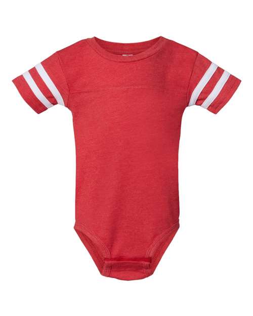 Load image into Gallery viewer, Infant Football Fine Jersey Bodysuit - Vintage Red/ White