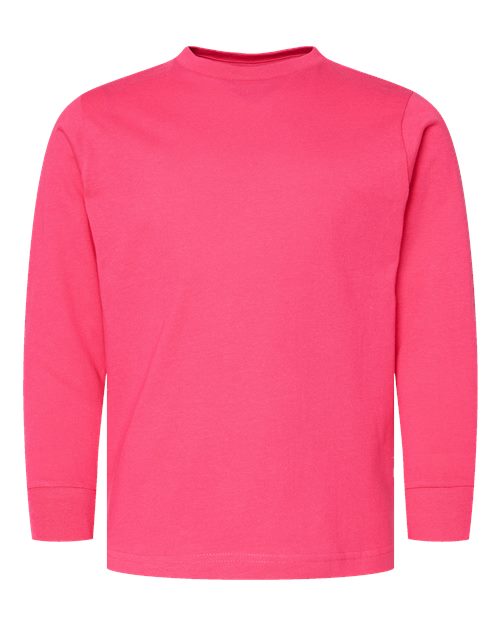 Load image into Gallery viewer, LAT 6201 Youth Fine Jersey Long Sleeve Tee - Hot Pink