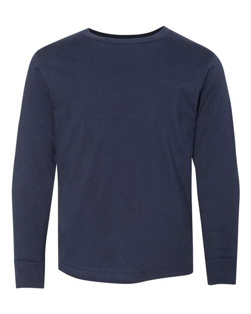 Load image into Gallery viewer, LAT 6201 Youth Fine Jersey Long Sleeve Tee - Navy