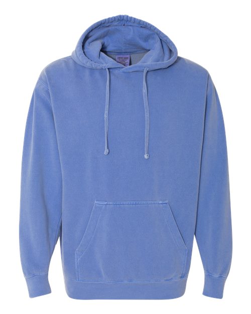 Load image into Gallery viewer, Unisex Garment-Dyed Hooded Sweatshirt - Flo Blue