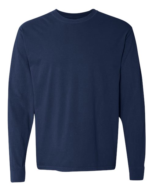 Load image into Gallery viewer, Unisex Garment-Dyed Heavyweight Long Sleeve T-Shirt - True Navy