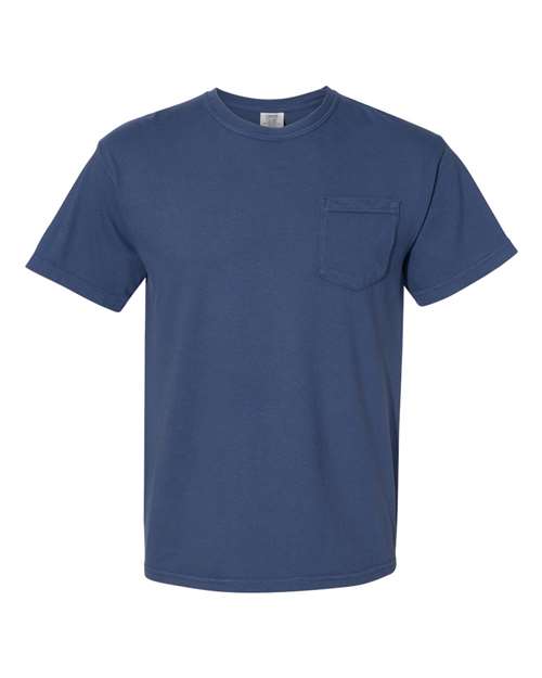 Load image into Gallery viewer, Unisex Garment-Dyed Heavyweight Pocket T-Shirt - China Blue