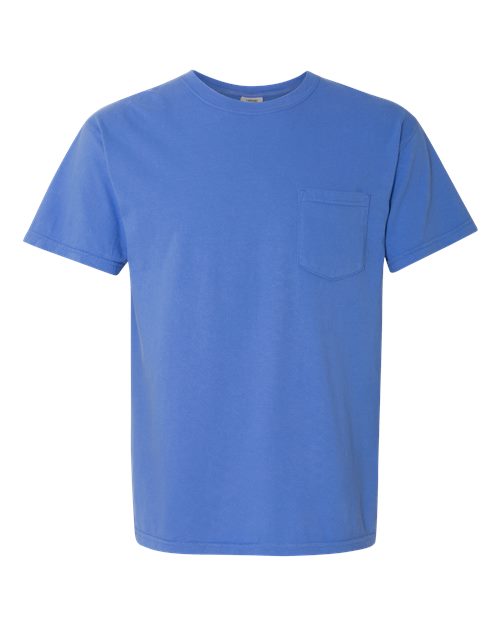 Load image into Gallery viewer, Unisex Garment-Dyed Heavyweight Pocket T-Shirt - Mystic Blue