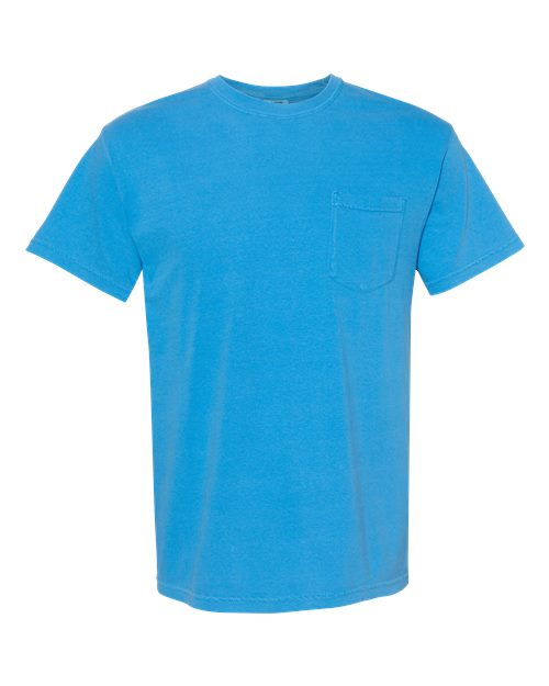 Load image into Gallery viewer, Unisex Garment-Dyed Heavyweight Pocket T-Shirt - Royal Caribe