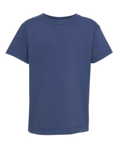Load image into Gallery viewer, Youth Garment-Dyed Heavyweight T-Shirt - China Blue