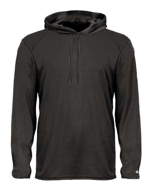 Load image into Gallery viewer, Badger 4105 Unisex B-Core Hooded Long Sleeve T-Shirt - Black