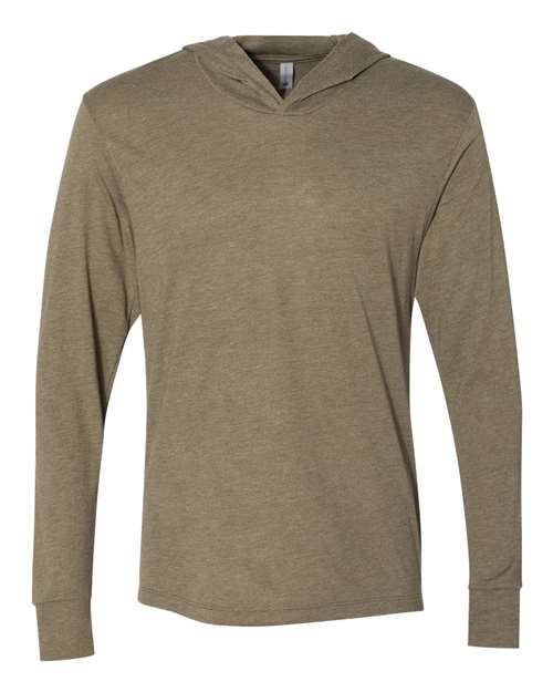 Load image into Gallery viewer, Unisex Triblend Hooded Long Sleeve Pullover T-Shirt - Military Green