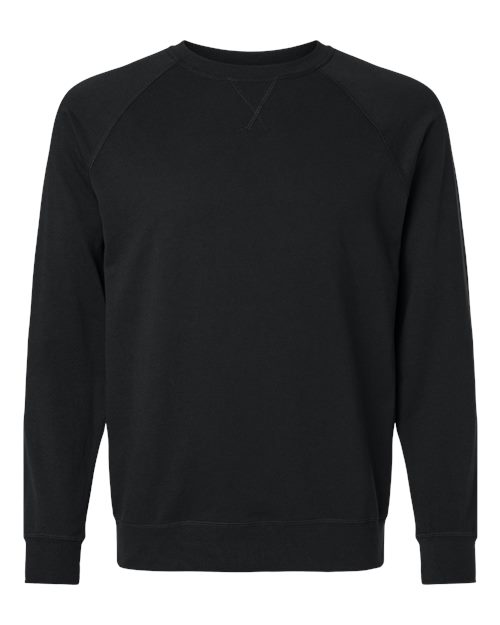 Load image into Gallery viewer, Unisex Laguna Raglan Crewneck Sweatshirt - Black