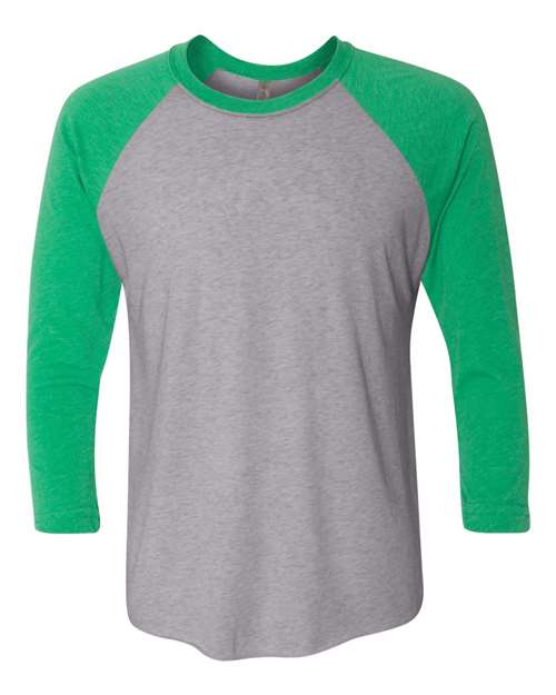 Load image into Gallery viewer, Unisex Triblend Three-Quarter Raglan T-Shirt - Envy Sleeves/ Premium Heather Body