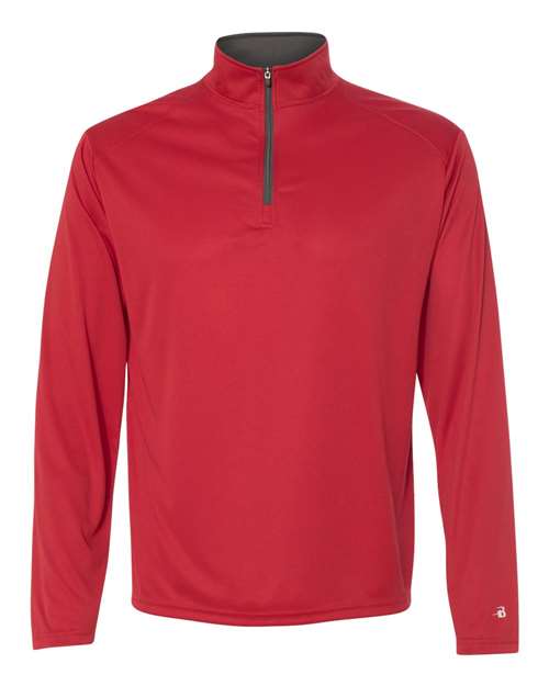 Load image into Gallery viewer, Badger 4102 Men's B-Core Quarter-Zip Pullover - Red/ Graphite