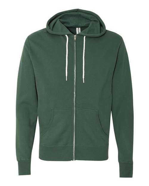 Load image into Gallery viewer, Unisex Lightweight Full-Zip Hooded Sweatshirt - Alpine Green