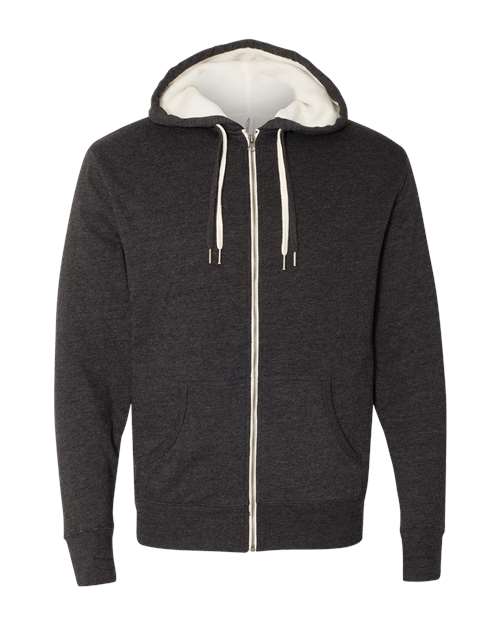 Load image into Gallery viewer, Unisex Sherpa-Lined Hooded Sweatshirt - Charcoal Heather