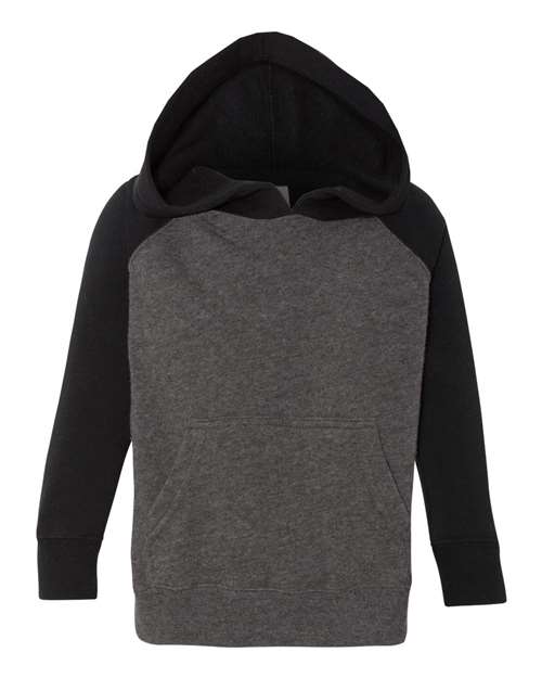 Load image into Gallery viewer, Toddler Special Blend Hooded Raglan Sweatshirt - Carbon/ Black
